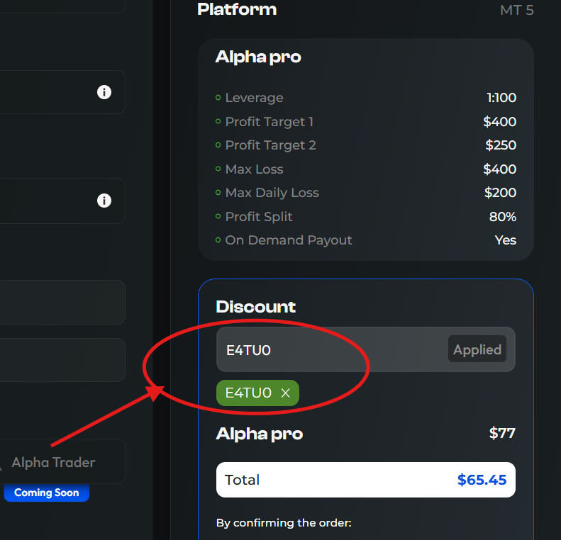 AlphaCapital Affiliate Code "E4TU0" – Get 10% Off On Trading Fees