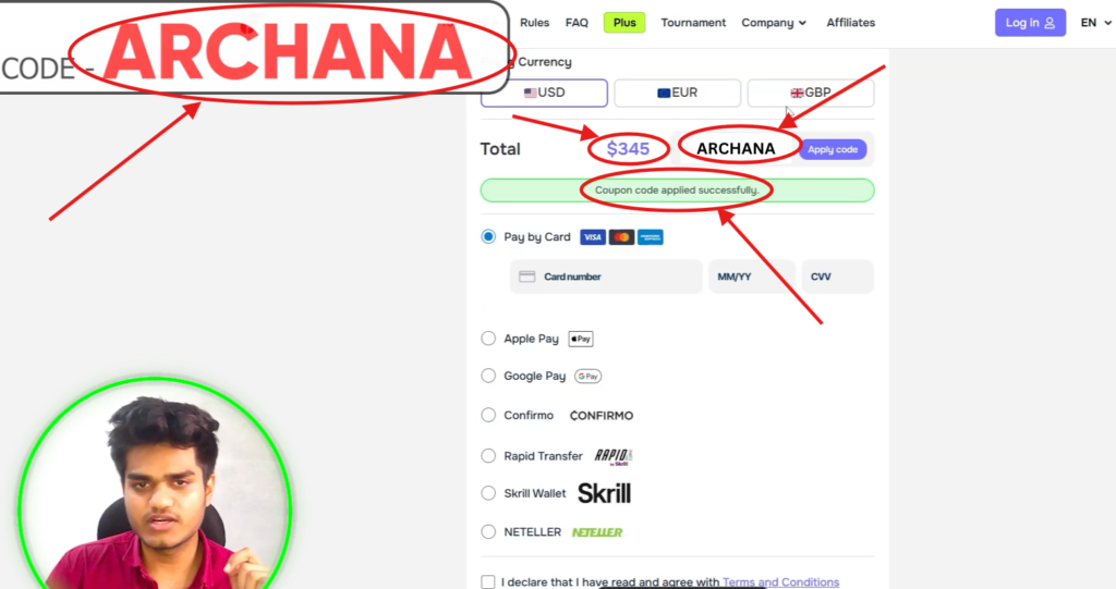 How to Use InstantFunding Promo Code "ARCHANA" to Save 20% Off (Step-by-Step)