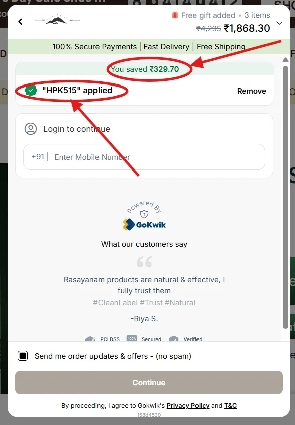 How to Use Rasayanam Coupon Code "HPK515" to Get 20% Off (Step-by-Step Guide)