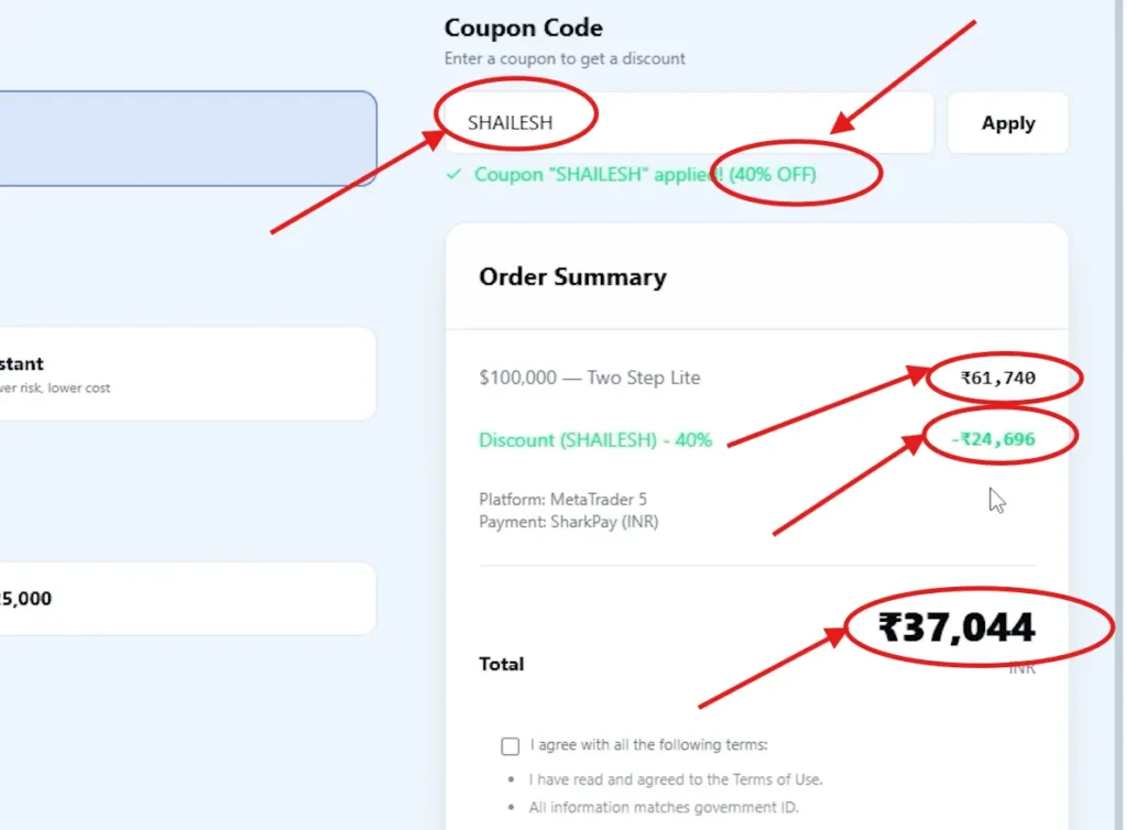 How to Use Sharkfunded Coupon Code “SHAILESH” to Get 40% Off (Step-by-Step Guide)