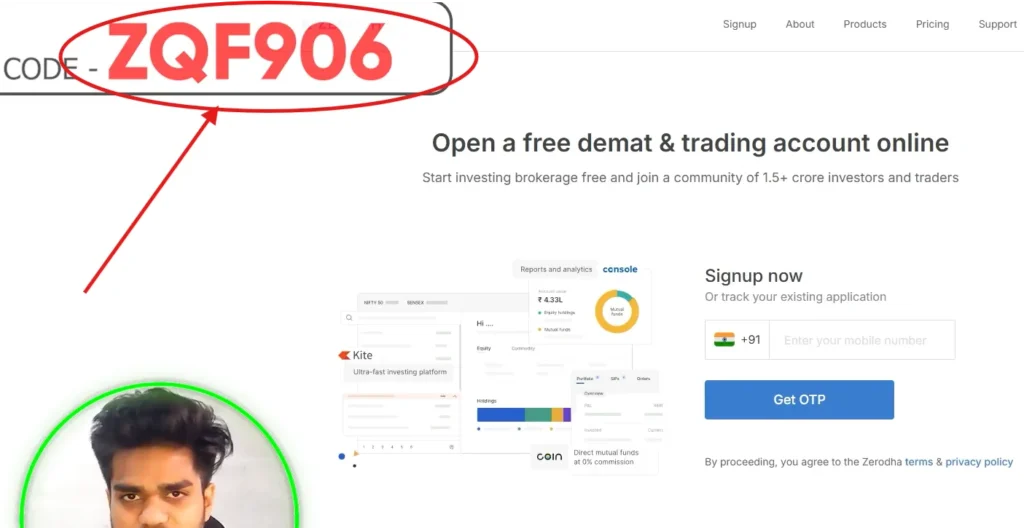 How to Use Zerodha Referral Code “ZQF906” to Earn 300 Rewards (Step-by-Step Guide)